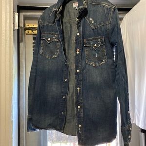 True religion denim shirt size small